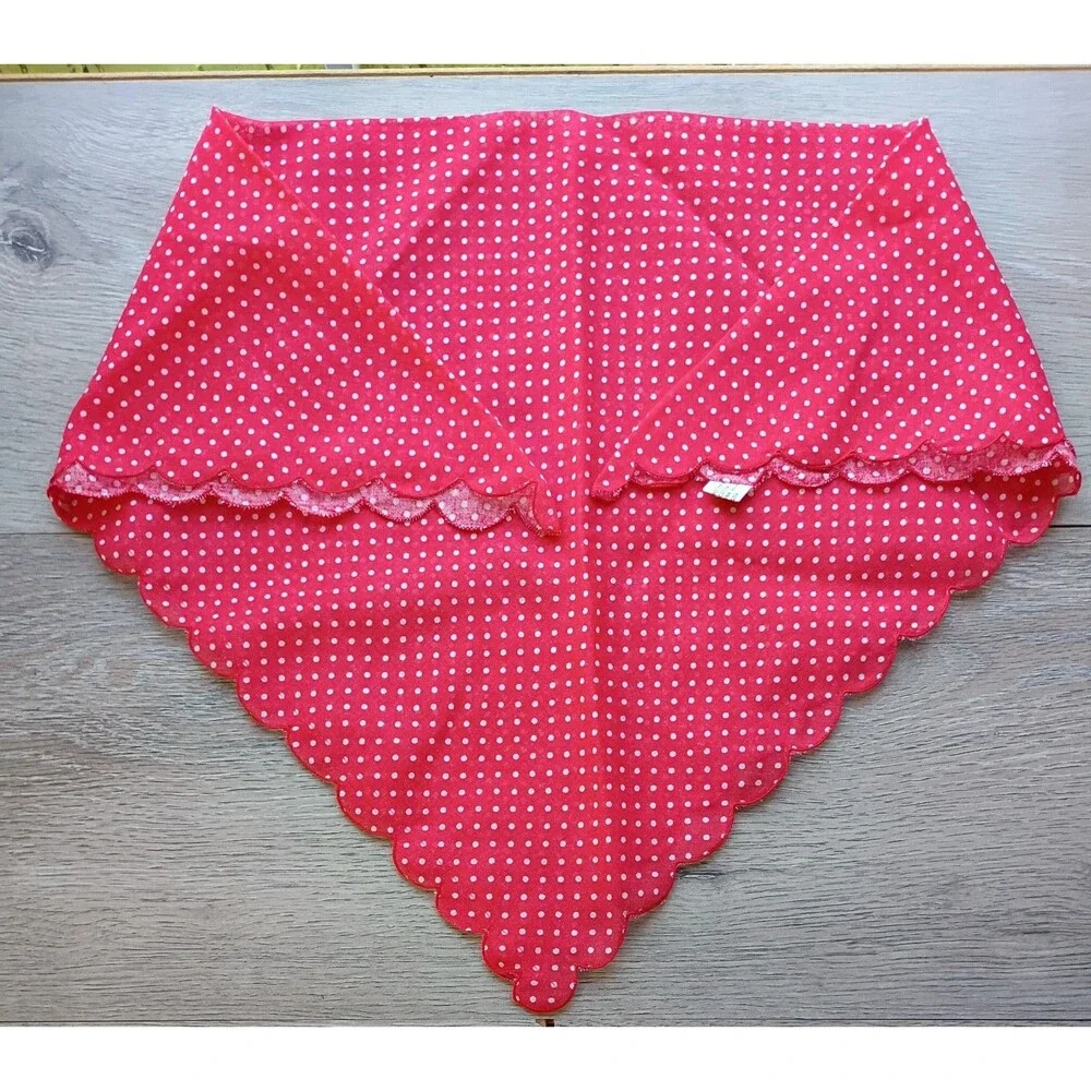 Vintage Red Polkadot Scarf Square 21